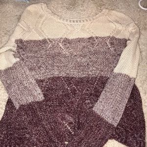 Ombré Slit Back Fall Sweater